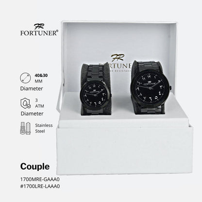 Fortuner Jam Tangan Couple/Pasangan Angka Arab Analog Water Resist Talbert