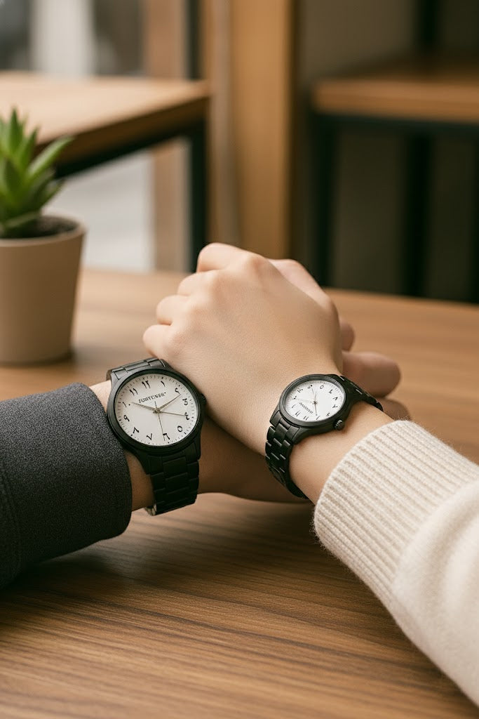 Fortuner Jam Tangan Couple/Pasangan Angka Arab Analog Water Resist Talbert
