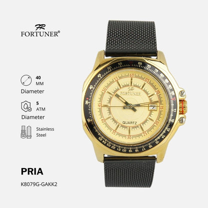 Fortuner Jam Tangan Pria Analog Water Resist Milanese Shigeki