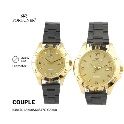 Fortuner Jam Tangan Couple Analog Water Resistant Rantai Lauren