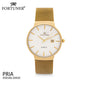 Fortuner Jam Tangan Analog Pria Gold Putih Water Resistant Alan