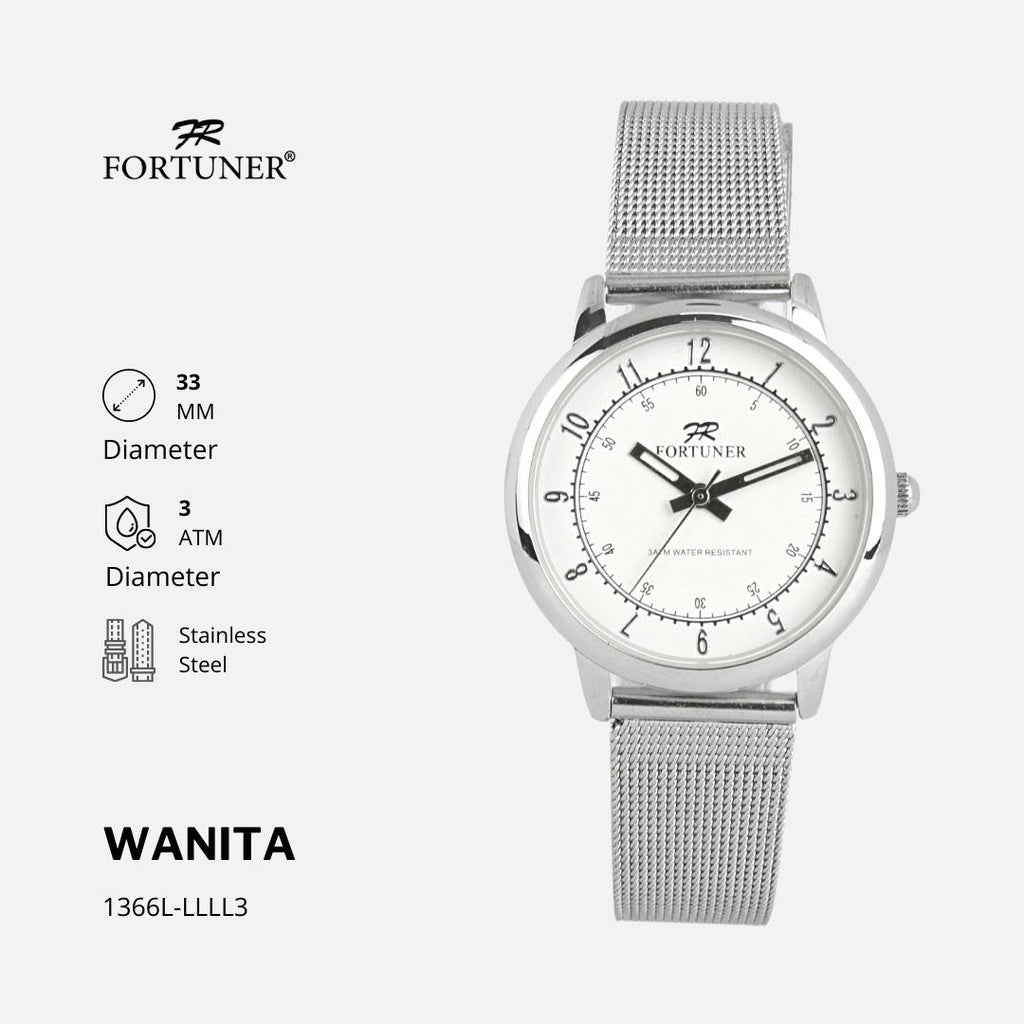 Fortuner Jam Tangan Couple Analog Water Resistant Rantai Pasir Milanese Elois