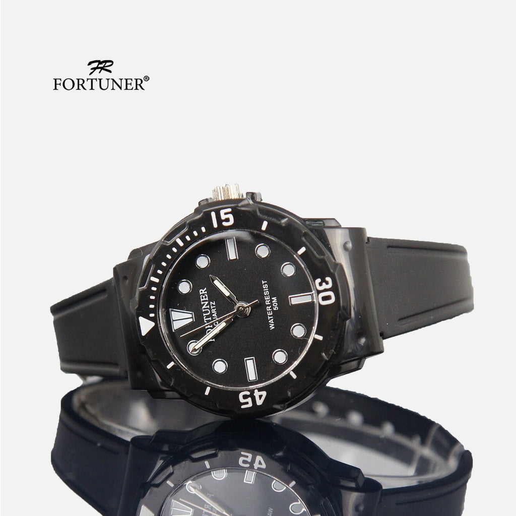 Fortuner Jam Tangan Analog Pria-Wanita Water Resistant Rubber Waldena