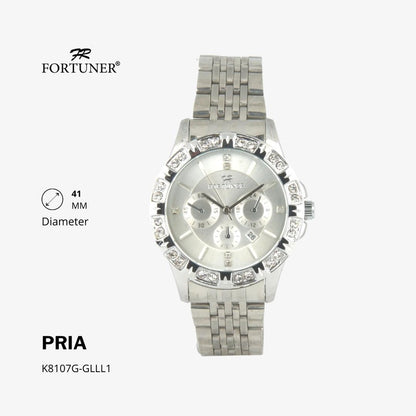 Fortuner Jam Tangan Analog Pria Water Resistant Rantai Helge