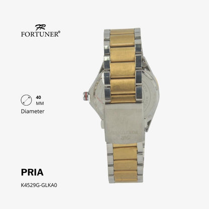 Fortuner Jam Tangan Fashion Pria Analog Water Resistant Rantai Stainless Harden