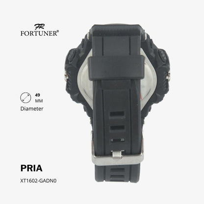 Fortuner Jam Tangan Sports Watch Digital Chrono Pria Black Water Resistant Rubber George