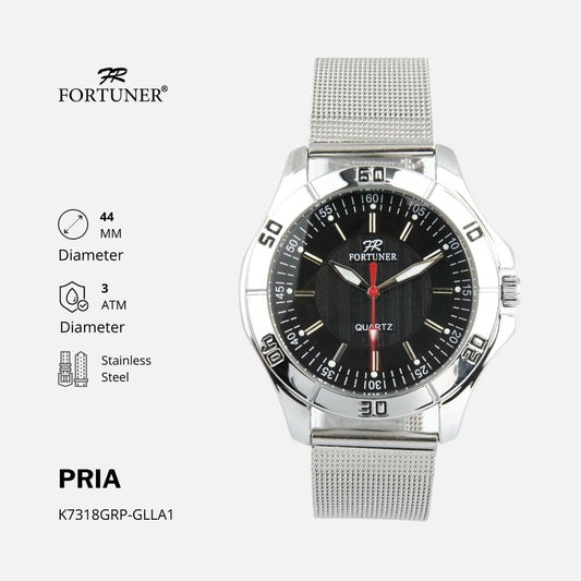 Fortuner Jam Tangan Pria Analog Strap Stainless Milanese Feivel