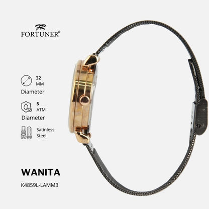 Fortuner Jam Tangan Wanita Analog Water Resist Milanese Artia