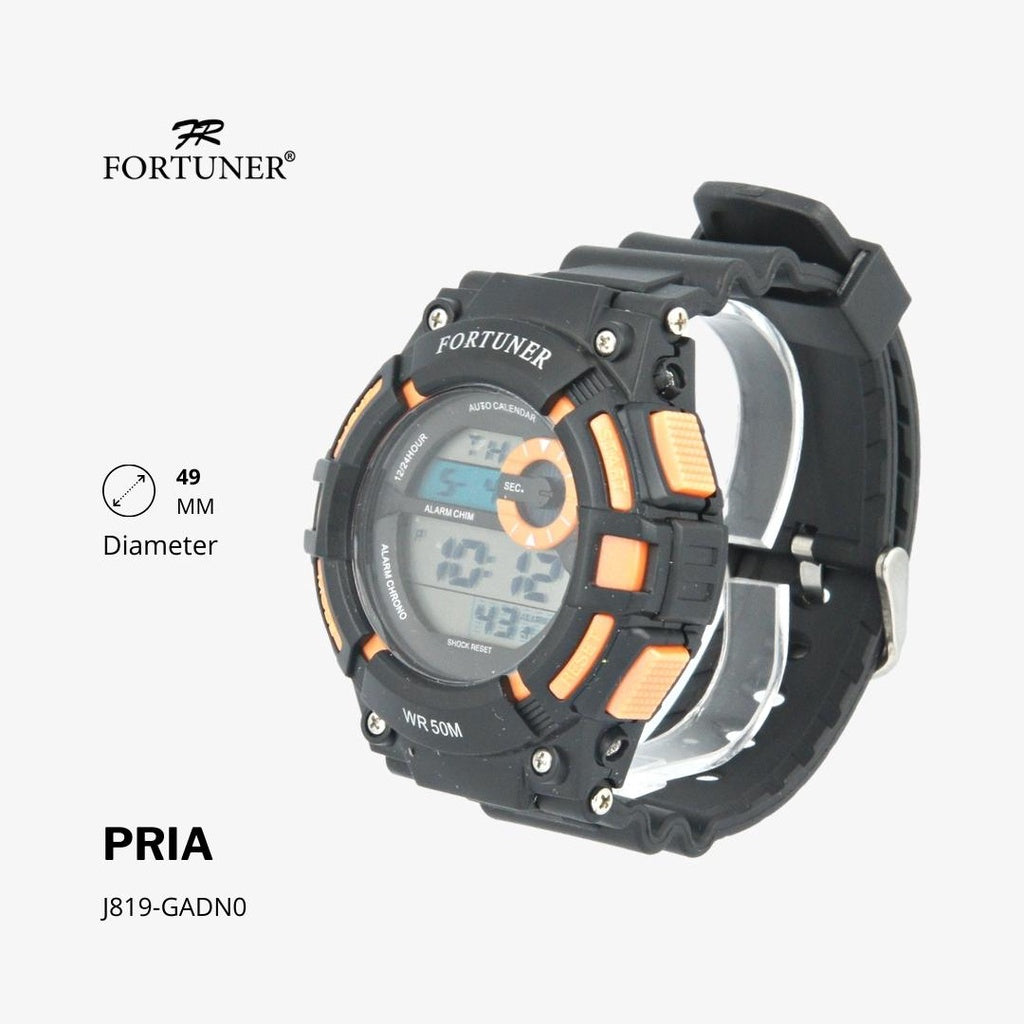 Fortuner Jam Tangan Pria Digital Hitam Water Resistant Alexander