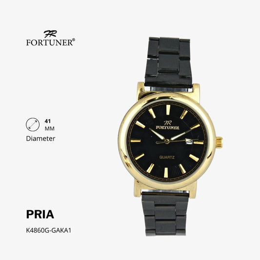 Fortuner Jam Tangan Fashion Analog Pria Water Resistant Rantai Huxlee