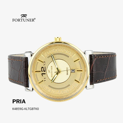 Fortuner Jam Tangan Analog Pria Kulit Water Resistant Aaron