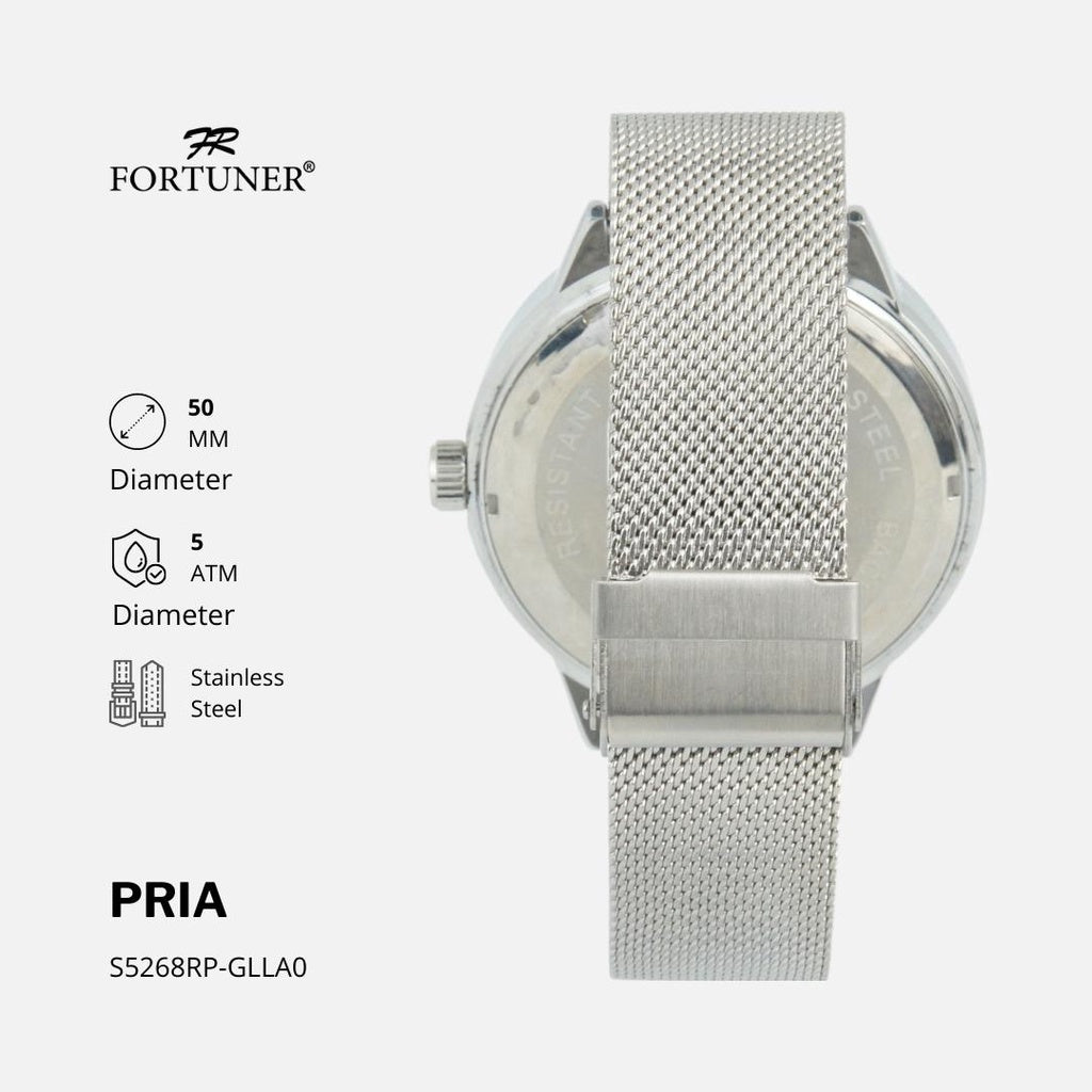 Fortuner Jam Tangan Pria Analog Anti Air Stainless Rantai Pasir Zubery