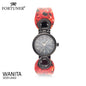 Fortuner Jam Tangan Analog Wanita Black Water Resist Beryl