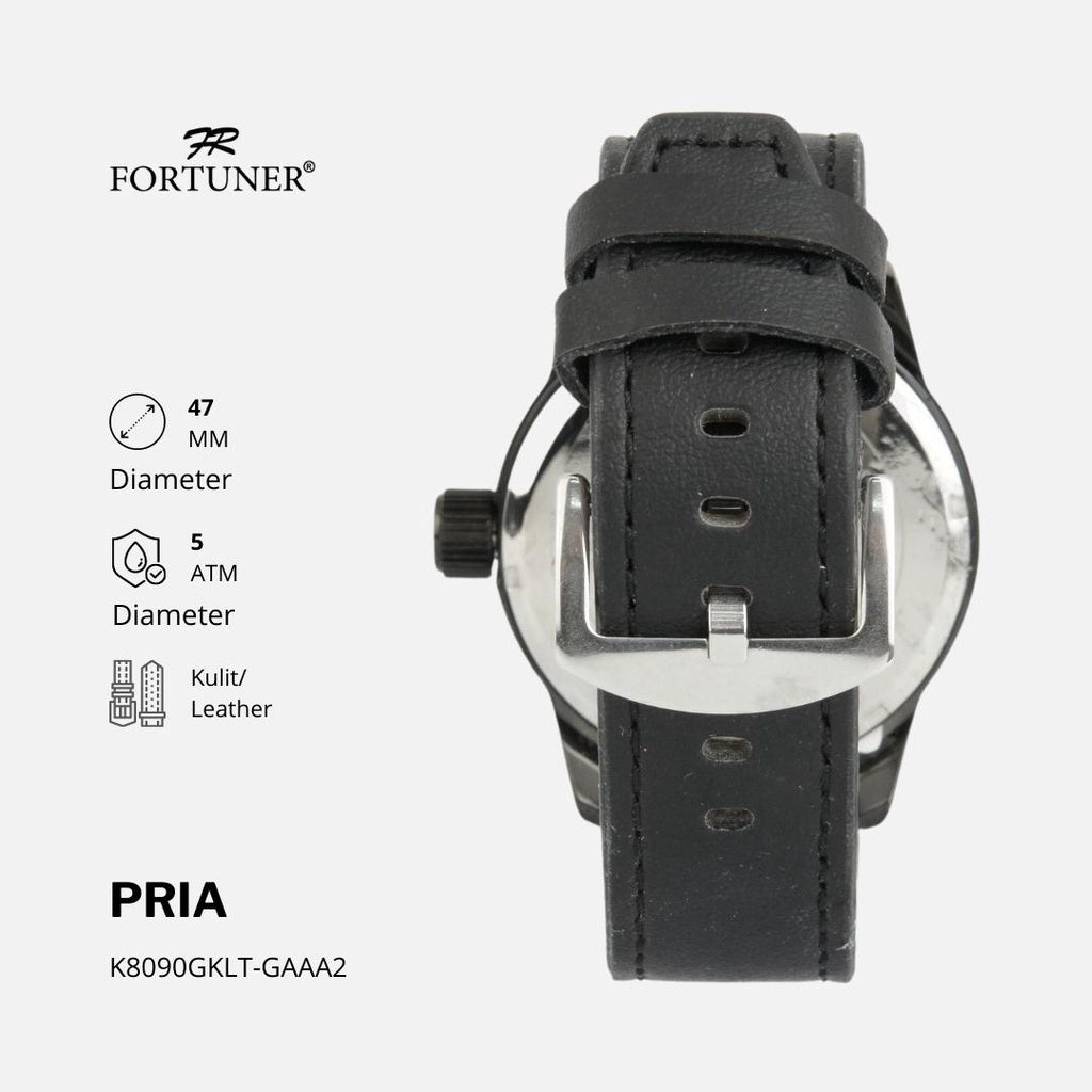 Fortuner Jam Tangan Strap Kulit Pria Original Bivian