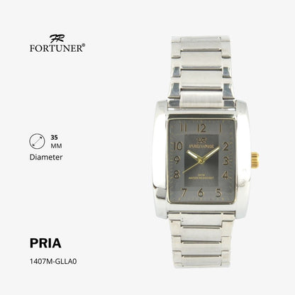 Fortuner Jam Tangan Fashion Pria Analog Water Resistant Rantai Stainless Gold Silver Hitam Heber