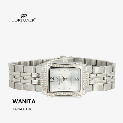 Fortuner Jam Tangan Analog Wanita Klasik Permata Water Resistant Rantai Yolane