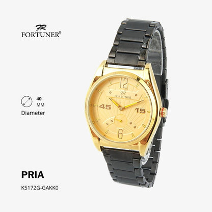 Fortuner Jam Tangan Fashion Water Resist Tahan Air Pria Analog Rantai Stainless Hektor