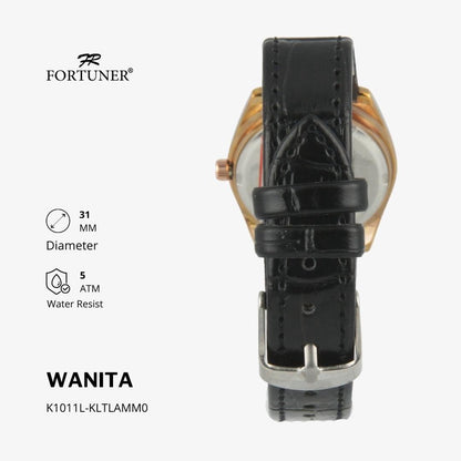 Fortuner Jam Tangan Analog Couple Kulit Water Resistant Ava