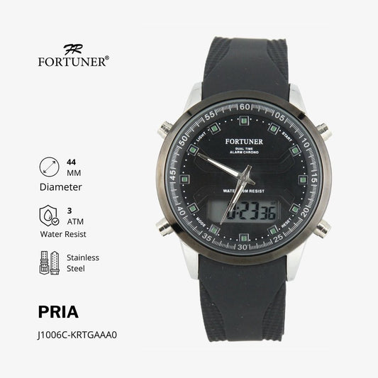 Fortuner Jam Tangan Pria Analog-Digital Water Resist Rubber Tirown