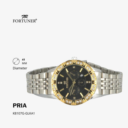 Fortuner Jam Tangan Analog Pria Water Resistant Rantai Helge