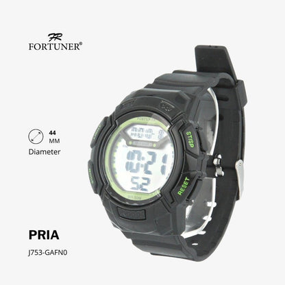 Fortuner Jam Tangan Sport Digital Pria Black Water Resistant Rubber Garrett