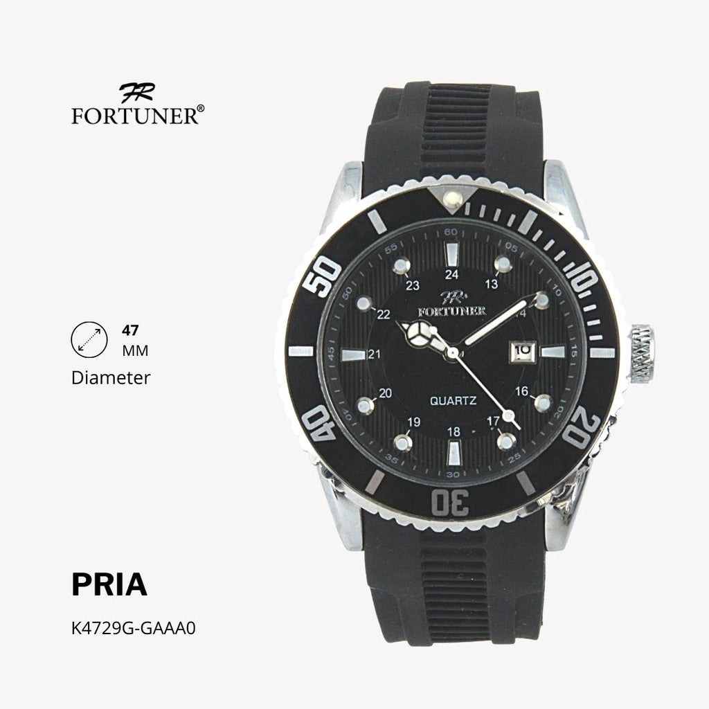 Fortuner Jam Tangan Analog Pria Rubber Water Resistant Hercules
