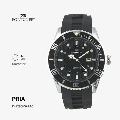 Fortuner Jam Tangan Analog Pria Rubber Water Resistant Hercules
