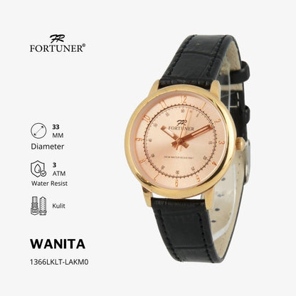 Fortuner Jam Tangan Analog Wanita Kulit Water Resistant Heleanor