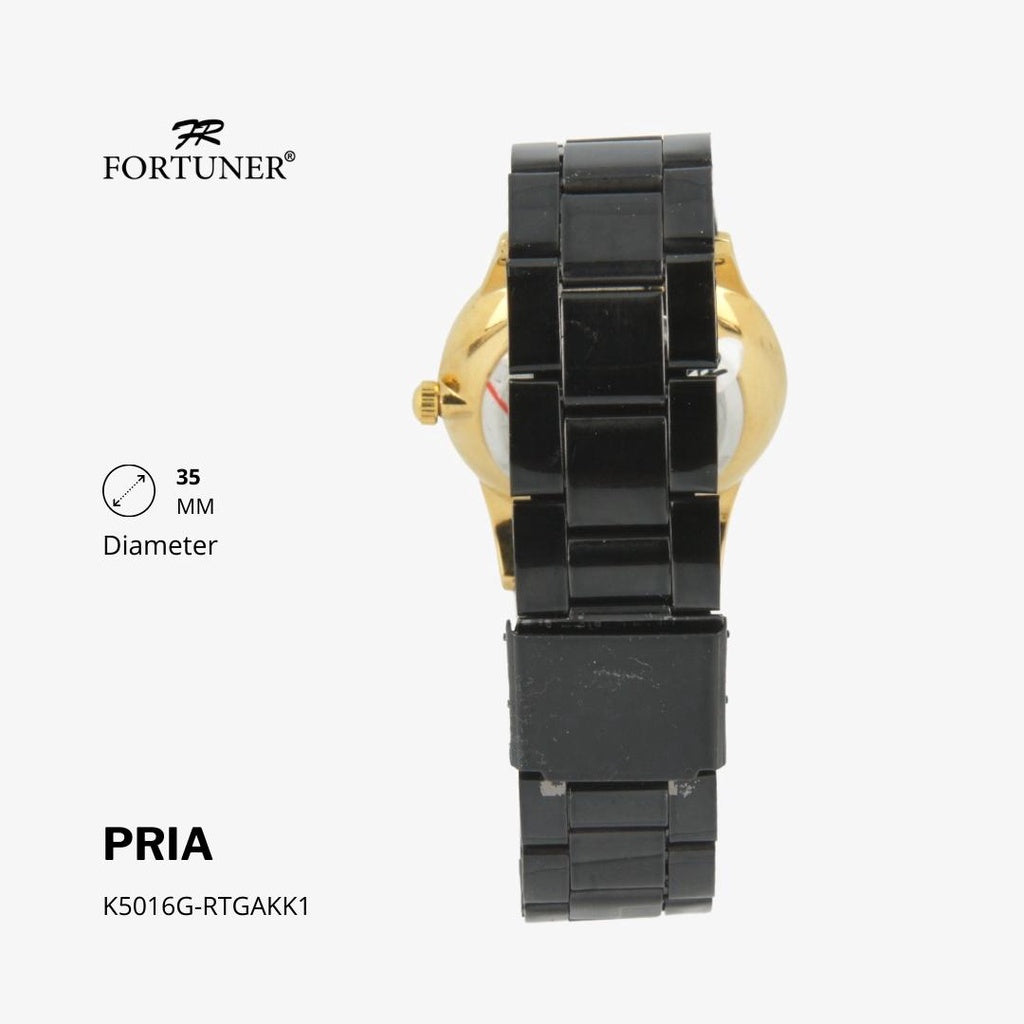 Fortuner Jam Tangan Analog Pria Water Resistant Silver Gold Hervey