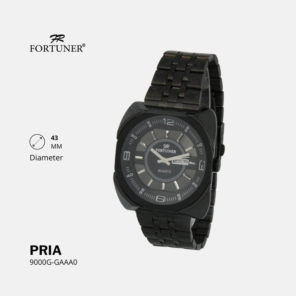 Fortuner Jam Tangan Analog Pria Water Resistant Black Forster