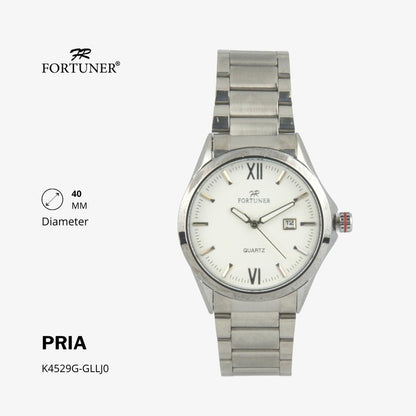 Fortuner Jam Tangan Fashion Pria Analog Water Resistant Rantai Stainless Harden