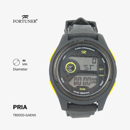 Fortuner Jam Tangan Digital Pria Black Water Resistant Rubber Gustavo