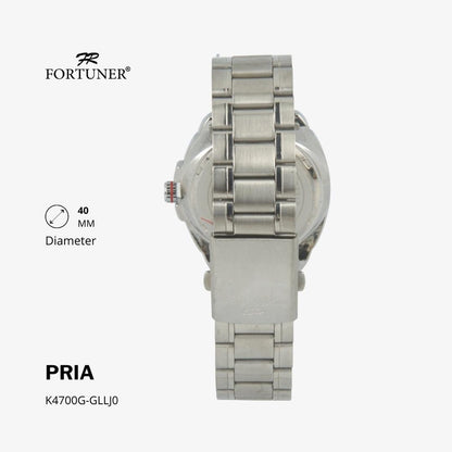 Fortuner Jam Tangan Fashion Pria Analog Water Resistant Rantai Stainless Silver Heinrich