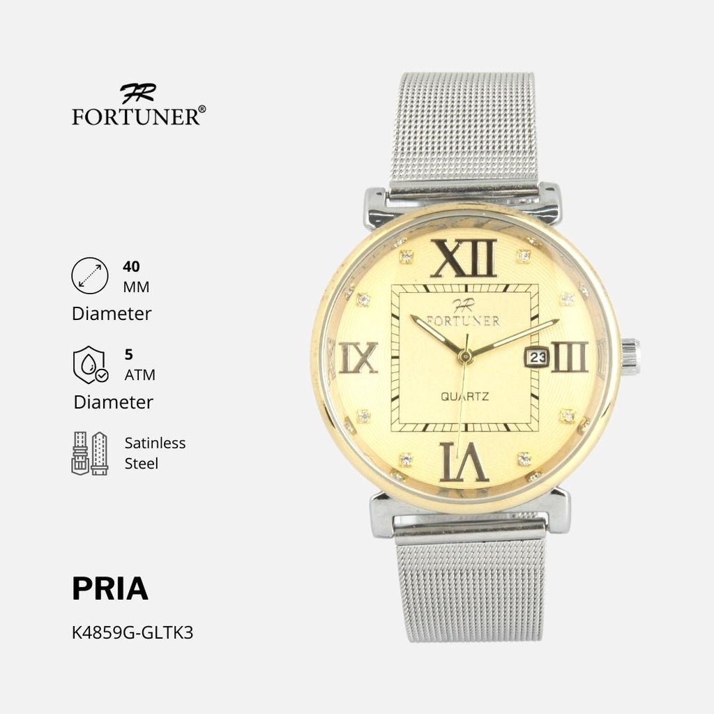 Fortuner Jam Tangan Pria Analog Fashion Water Resistant Milanese Bevvan