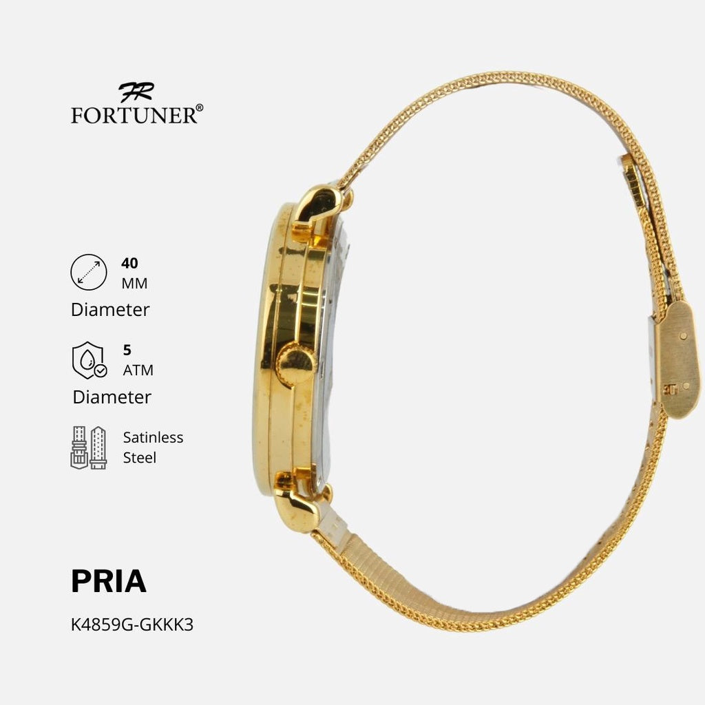 Fortuner Jam Tangan Pria Analog Fashion Water Resistant Milanese Bevvan