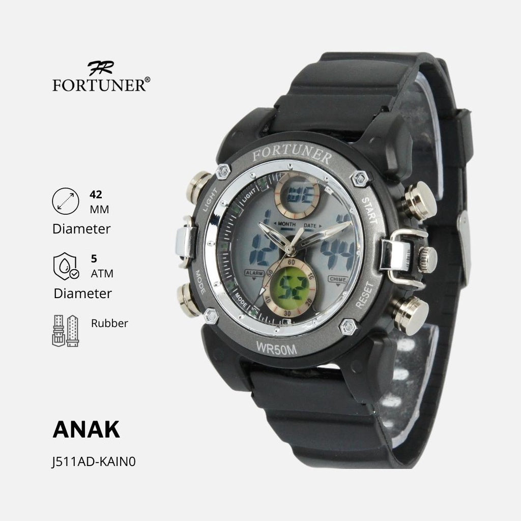 Fortuner Jam Tangan Anak Anti Air Analog-Digital Sport Rubber Yorath