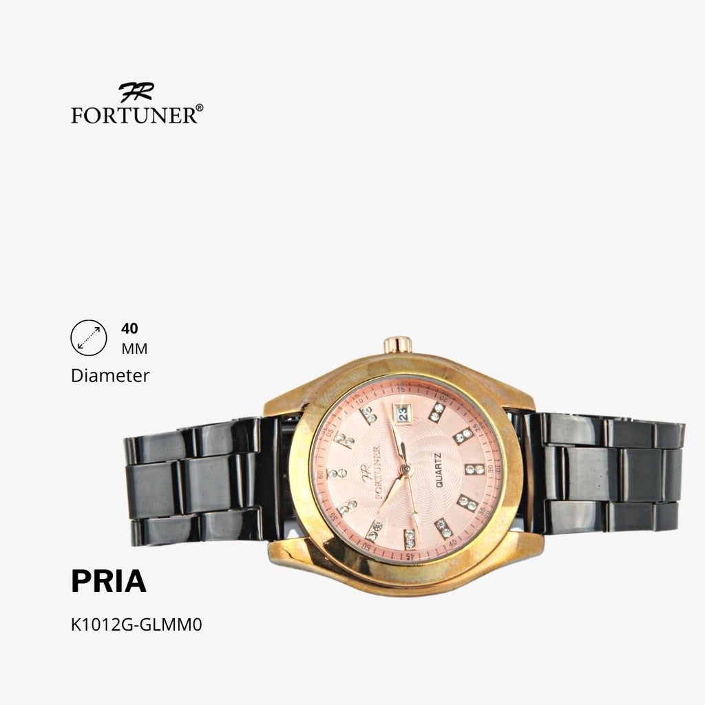 Fortuner Jam Tangan Fashion Analog Pria Water Resistant Rantai Hampton