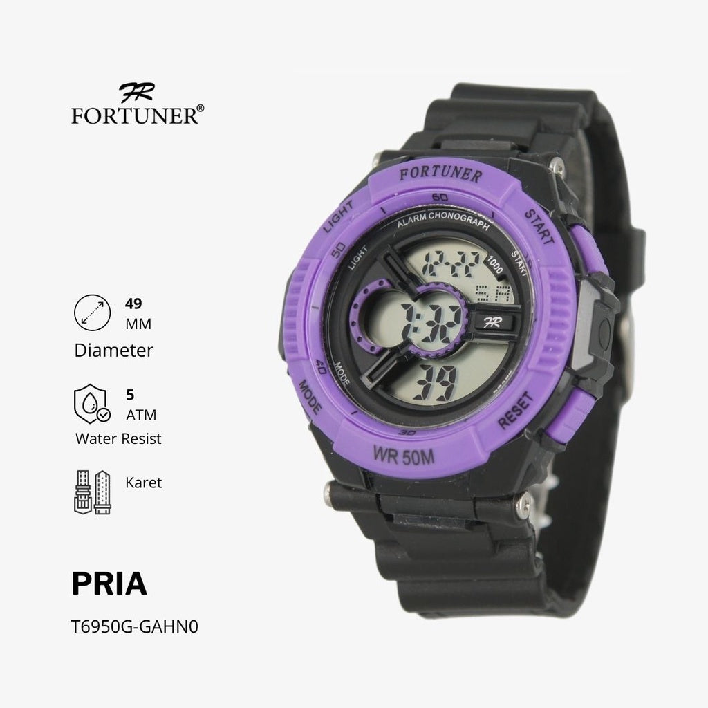 Fortuner Jam Tangan Pria Digital Water Resist Rubber Osbert