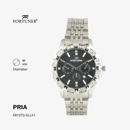 Fortuner Jam Tangan Analog Pria Water Resistant Rantai Helge