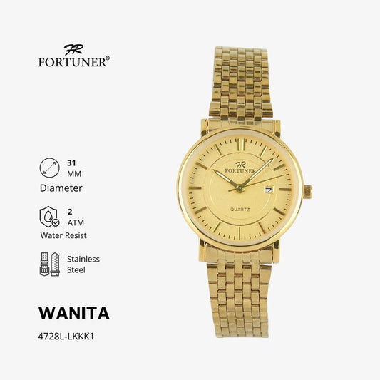 Fortuner Jam Tangan Wanita Analog Rantai Arloji Cewek Klasik Water Resist Rantai Cheverly