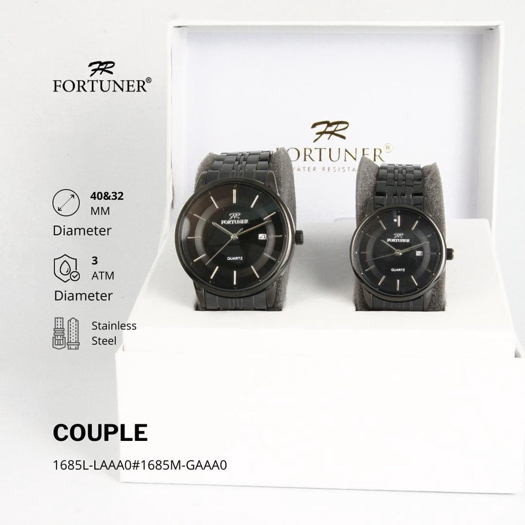 Fortuner Jam Tangan Couple Analog Water Resistant Rantai Rayne