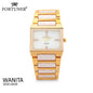 Fortuner Jam Tangan Analog Wanita Gold Water Resist Caroline