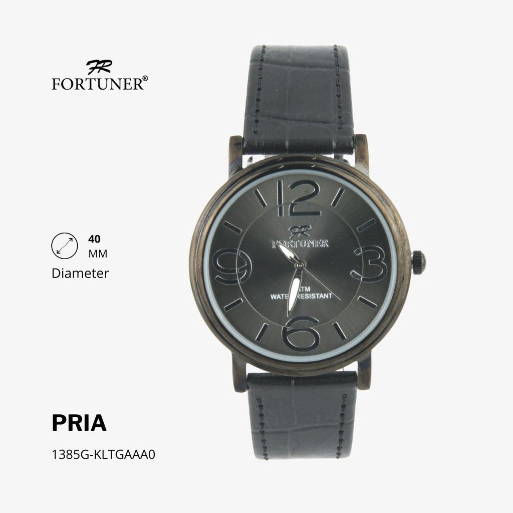 Fortuner Jam Tangan Analog Pria Kulit Water Resistant Kulit Huston