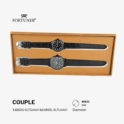 Fortuner Jam Tangan Analog Couple Kulit Water Resistant Tristan