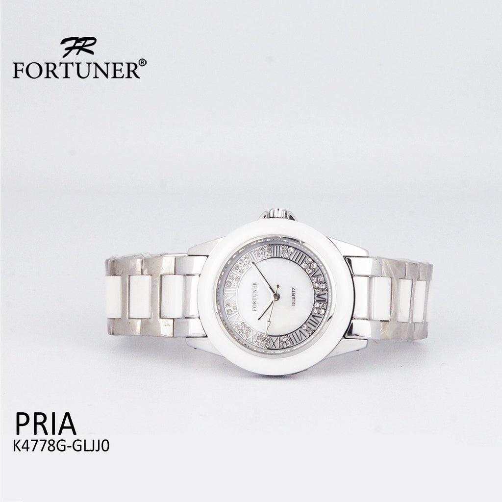 Fortuner Jam Tangan Pria Analog White Water Resistant Klasik Romawi Rantai Delrico