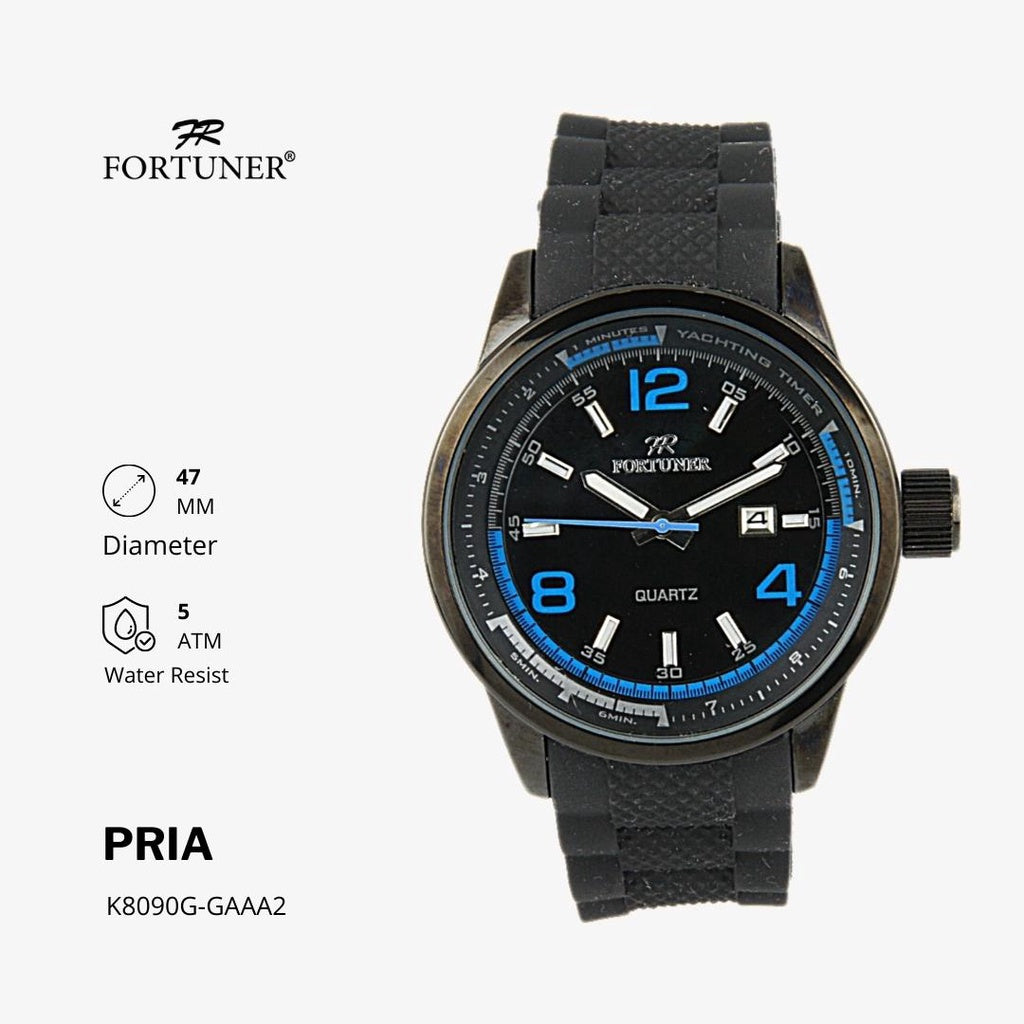 Fortuner Jam Tangan Analog Pria Rubber Water Resistant Halten