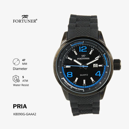 Fortuner Jam Tangan Analog Pria Rubber Water Resistant Halten