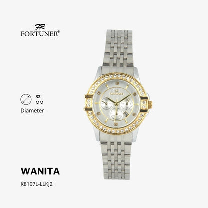 Fortuner Jam Tangan Wanita Analog Water Resist Tahan Air Rantai Stainless Yarona