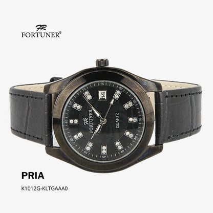 Fortuner Jam Tangan Analog Pria Kulit Water Resistant Addison