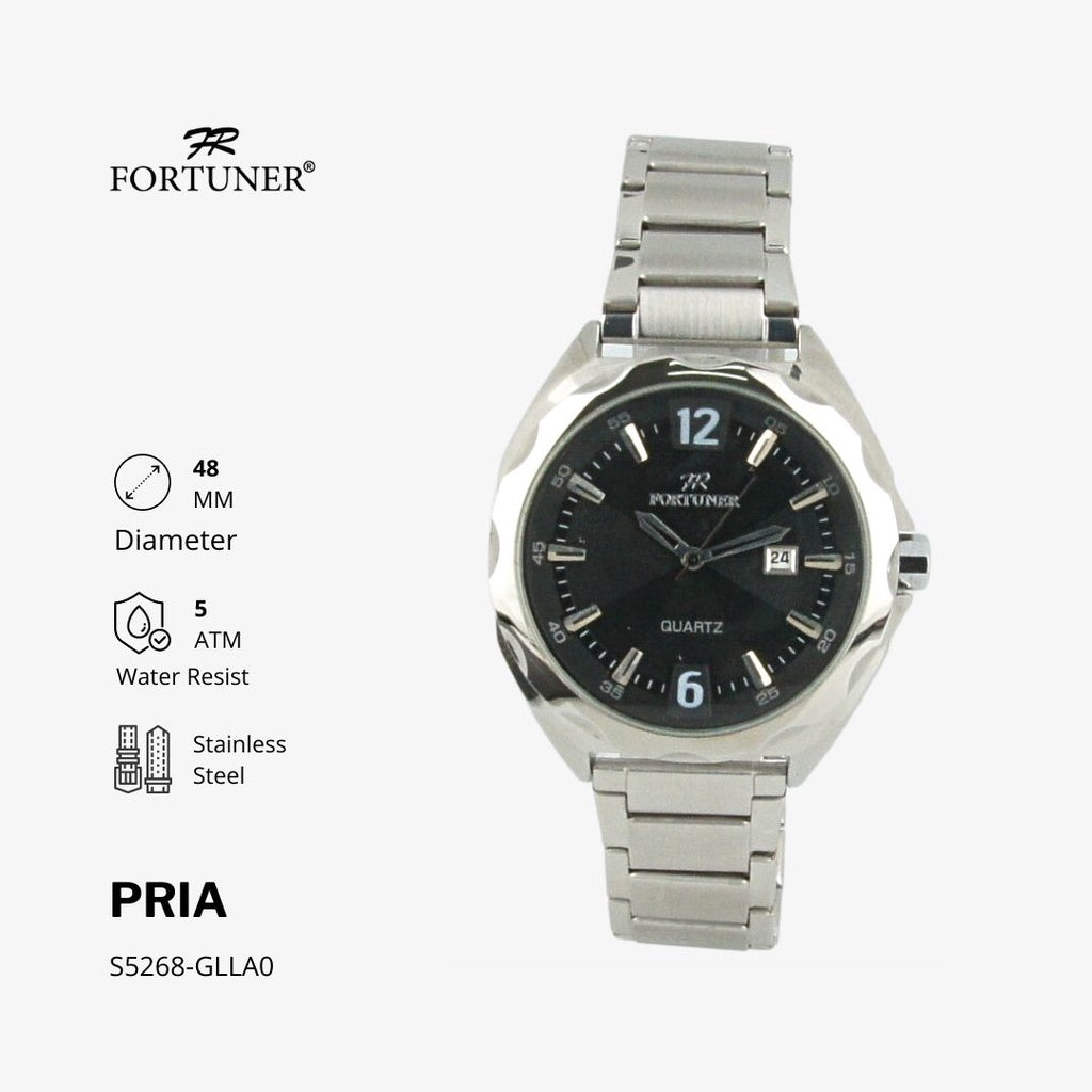 Fortuner Jam Tangan Analog Pria Water Resistant Rantai Hargun